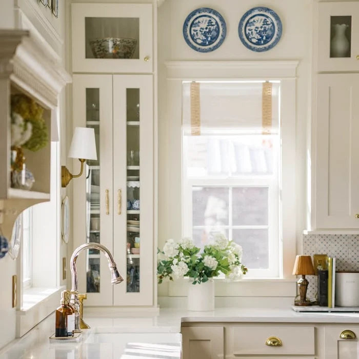 Roman Shades with Border Trim