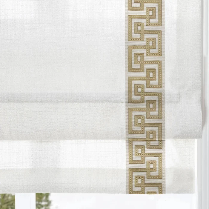 Roman Shades with Border Trim