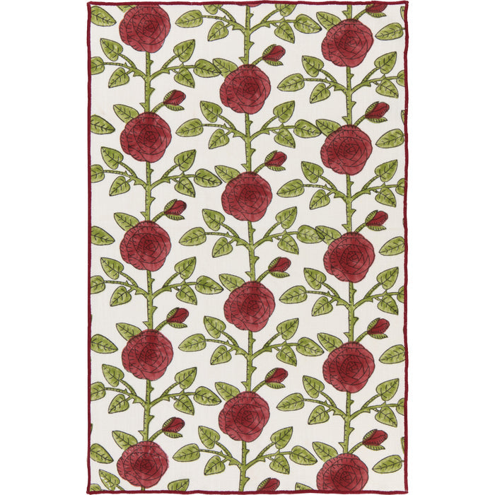 Rose Briar Block Print Dishtowel