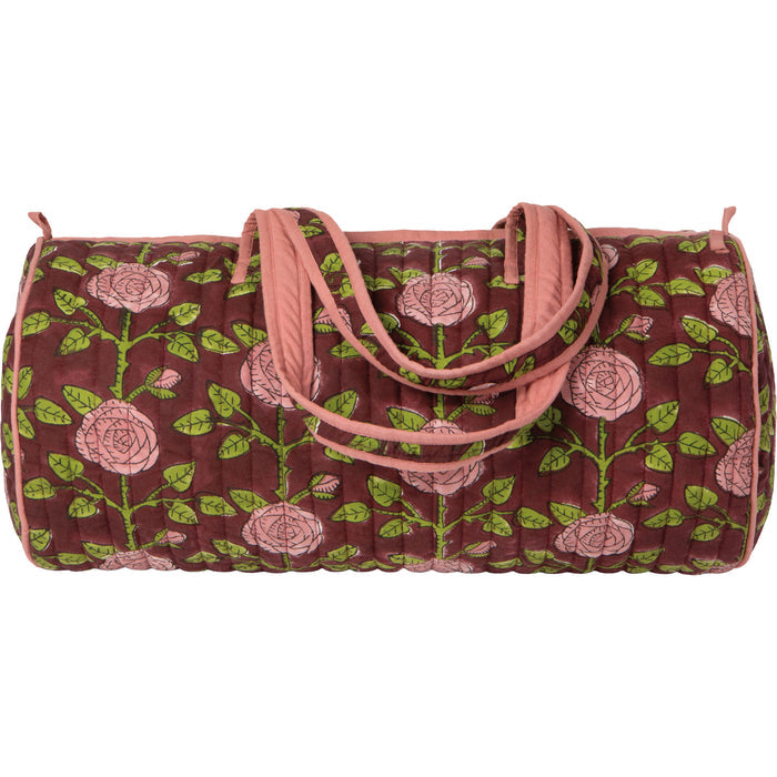 Rose Briar Block Print Weekender Bag