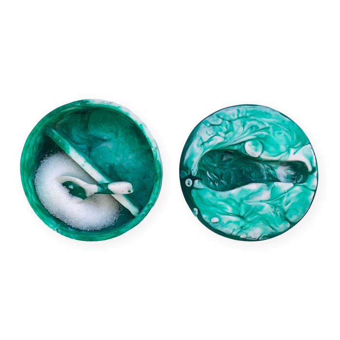 Salt & Pepper Container Resin Swirl  Teal