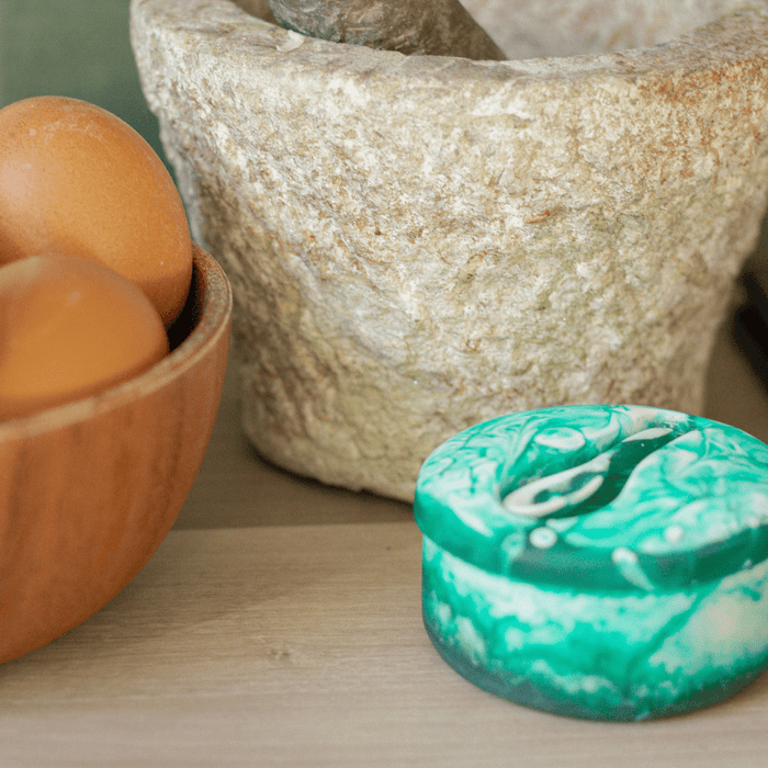 Salt & Pepper Container Resin Swirl  Teal