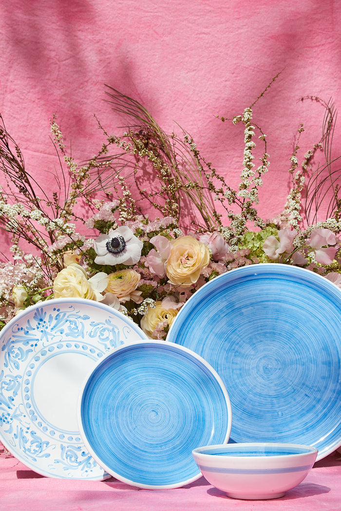 S&B 'Brushed' Ceramic Dinner Plate in Light Blue, 28cm