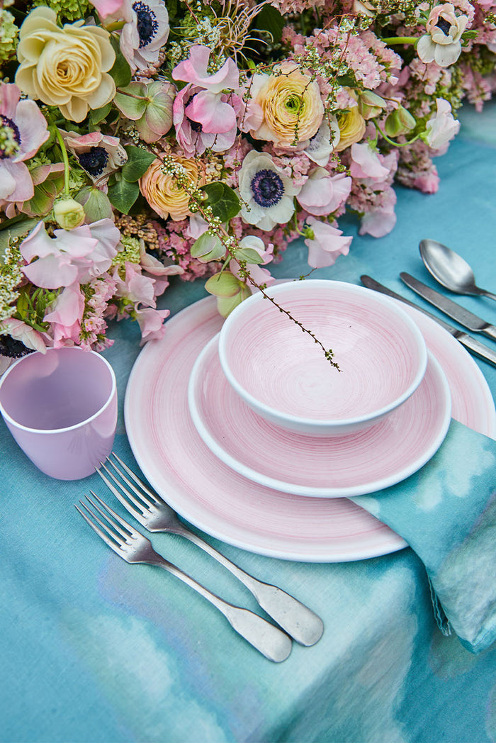 S&B 'Brushed' Ceramic Dinner Plate in Pastel Pink, 30cm