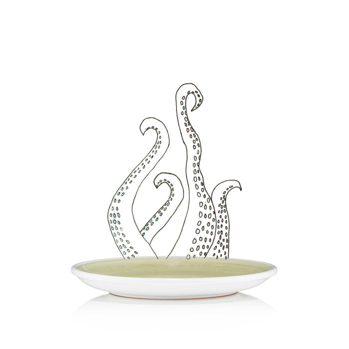 S&B 'Brushed' Ceramic Side Plate in Season Green, 21cm