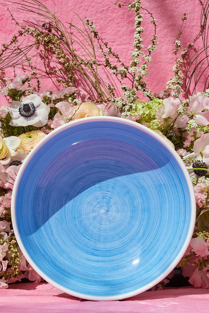 S&B 'Brushed' Ceramic Soup Bowl in Light Blue, 16cm