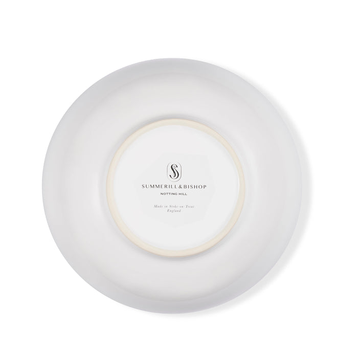 S&B White Serving Bowl with A Heart in Avocado Green