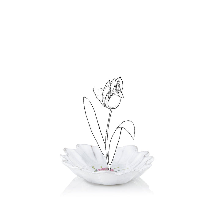 Scalloped Bouton de Rose Trinket by Astier de Villatte, 15cm