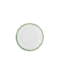 Scalloped Side Plate With Olive Green Double Rim, 21cm