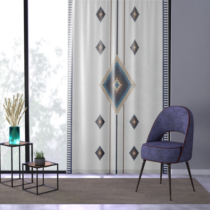 Sheer Window Curtain Storm Clouds Print Polyester Lightweight One Sided Print - Dakoda Goods & Co.