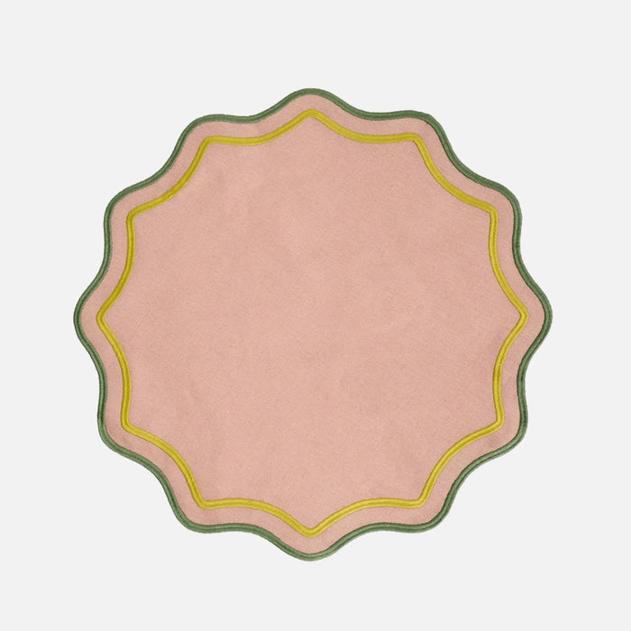 Smerlo Pink Scalloped Placemats, 38cm, Set of 2