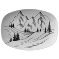 Snow Mountains Plastic Serving Platter