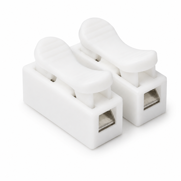 Spring Clip Connector, White, 14-22AWG