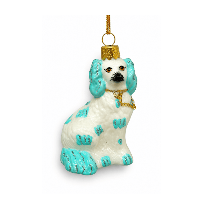 Staffordshire Dog Small Ornament - Teal