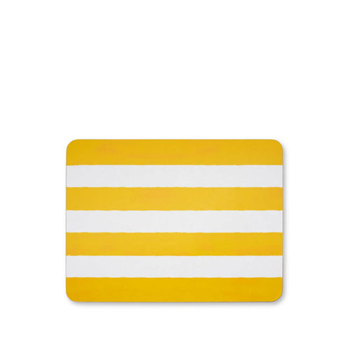 'Stripe' Cork-Backed Placemat in Lemon Yellow, 29 x 38cm