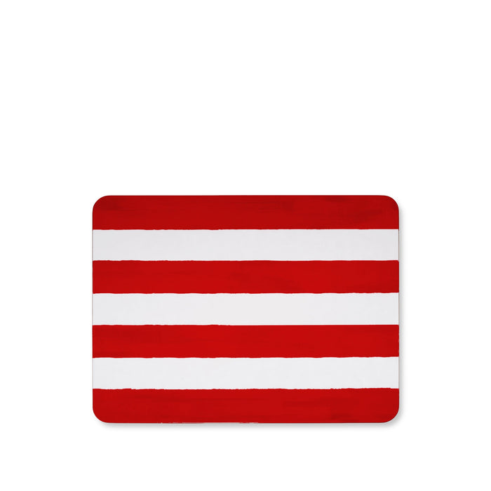 'Stripe' Cork-Backed Placemat in Red, 29 x 38cm