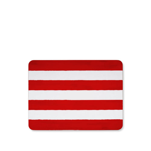 'Stripe' Cork-Backed Placemat in Red, 29 x 38cm