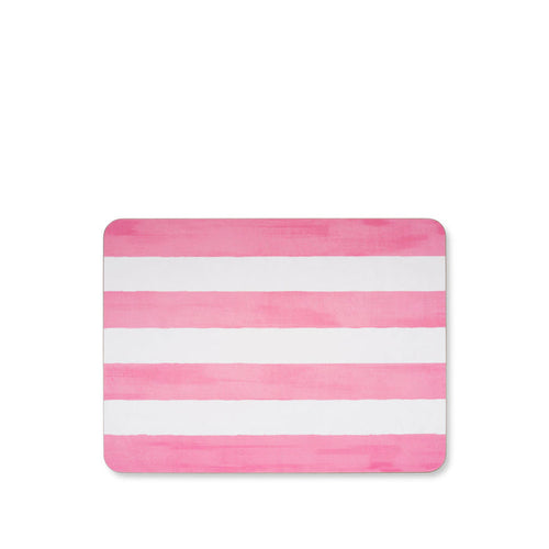 'Stripe' Cork-Backed Placemat in Rose Pink, 29 x 38cm