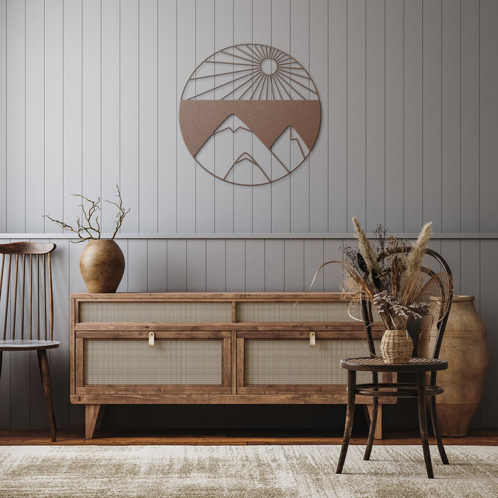 Sun Mountain Valley Metal Art Wall Art Decor Housewarming