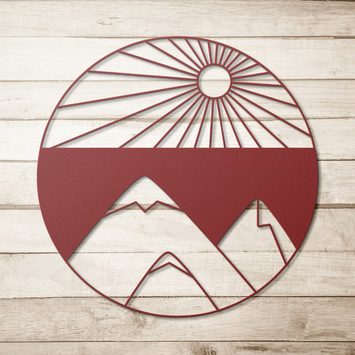 Sun Mountain Valley Metal Art Wall Art Decor Housewarming