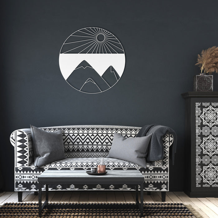 Sun Mountain Valley Metal Art Wall Art Decor Housewarming