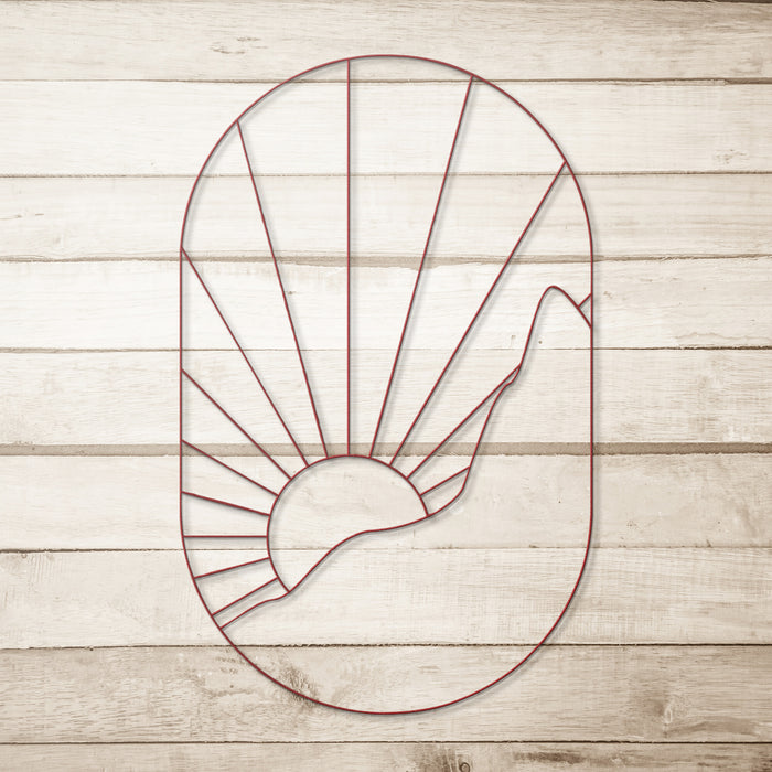 Sunrise Mountain Metal Sign Hanging Artwork