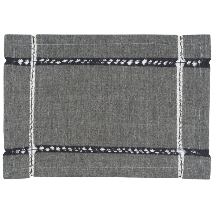 Tangier Knotted Black Placemat 13 x 19 inch