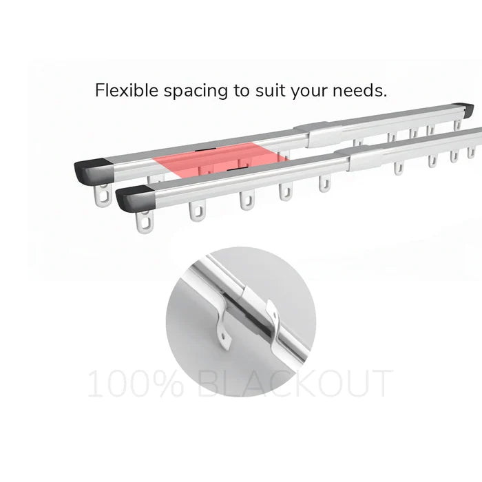 Taylor | Length Adjustable | Pleated Header Track