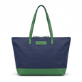 The Little & Fox Tote Indigo with Emerald leather
