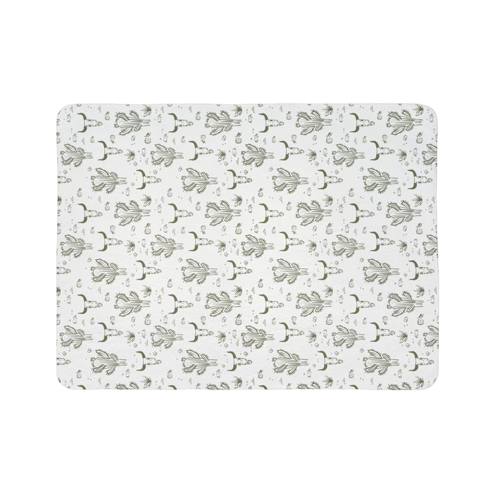 Throw Blanket Midwestern Cacti Fleece Sherpa Blanket