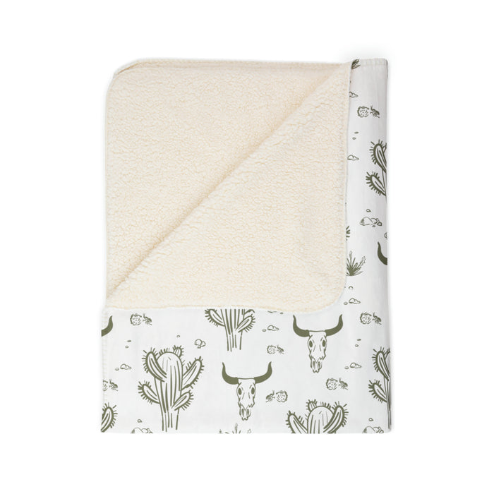 Throw Blanket Midwestern Cacti Fleece Sherpa Blanket