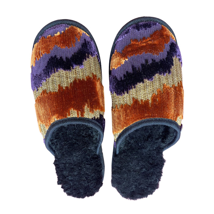 Violet Deserts Large Black Slippers