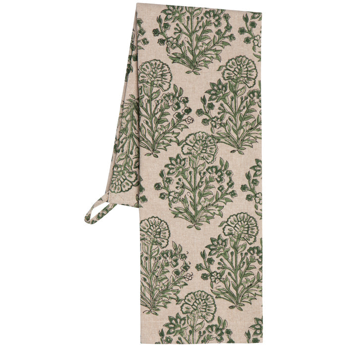 Viridian Block Print Dishtowel