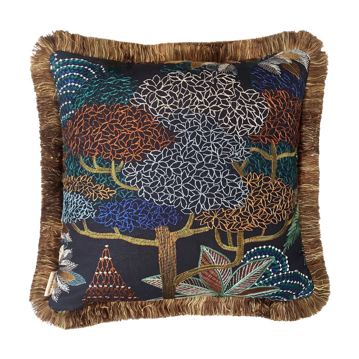 Voyage Imaginaire 45x45cm Fringed Cushion