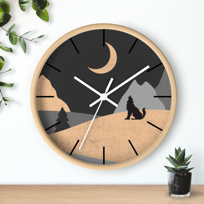 Wall Clock, Howling Moon Rustic Theme - Dakoda Goods & Co.