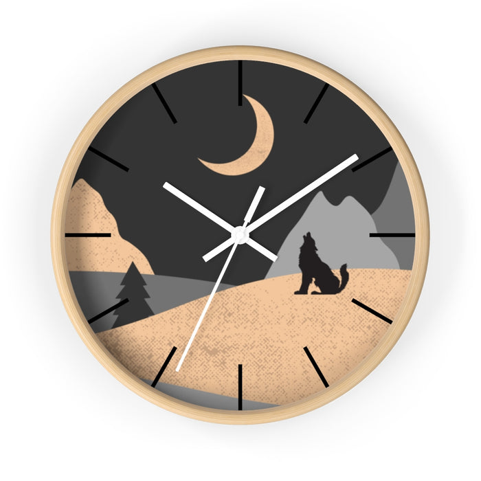 Wall Clock, Howling Moon Rustic Theme - Dakoda Goods & Co.