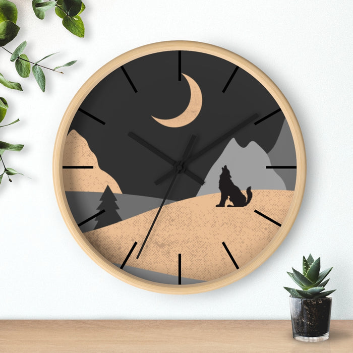 Wall Clock, Howling Moon Rustic Theme - Dakoda Goods & Co.