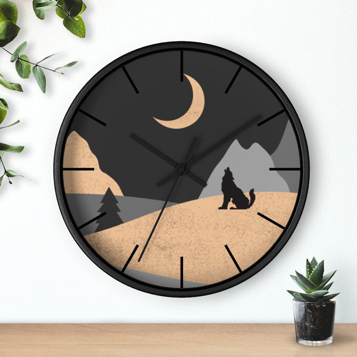 Wall Clock, Howling Moon Rustic Theme - Dakoda Goods & Co.