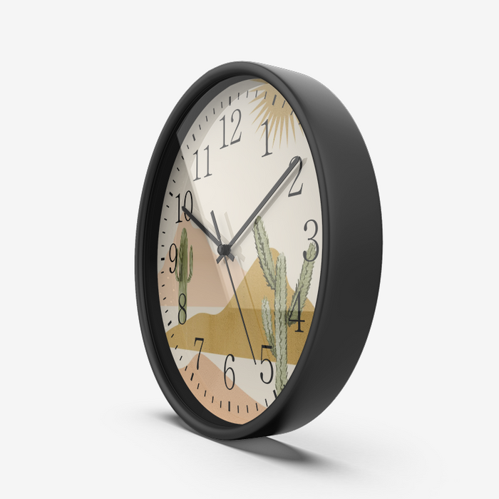 Wall Clock Silent Non Ticking Quality Quartz Desert Sun Theme - Dakoda Goods & Co.