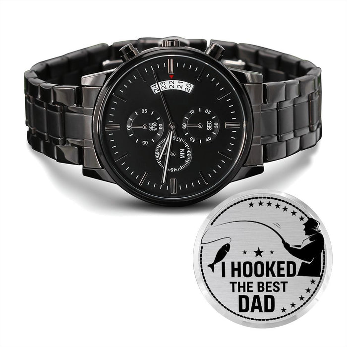 Watch for Dad, I Hooked the Best Dad Engraved Watch Waterproof