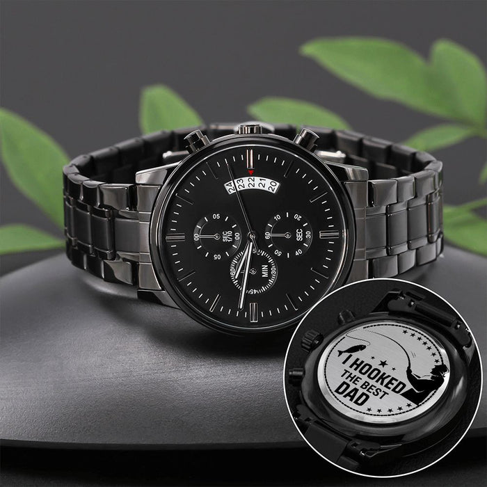 Watch for Dad, I Hooked the Best Dad Engraved Watch Waterproof