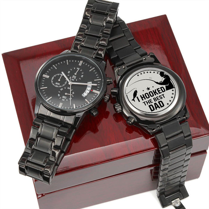 Watch for Dad, I Hooked the Best Dad Engraved Watch Waterproof