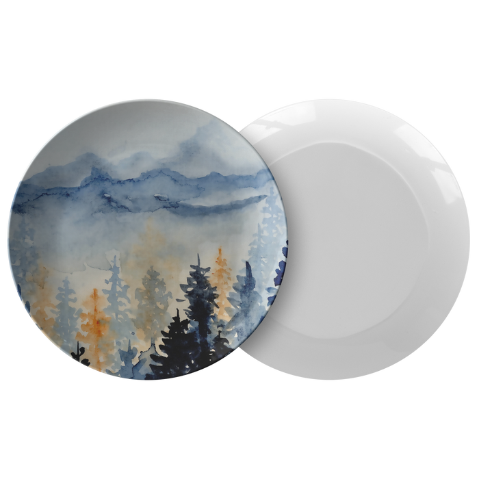Watercolor Landscape Plastic Dinner Plate