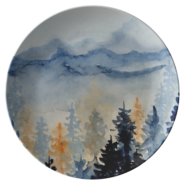 Watercolor Landscape Plastic Dinner Plate