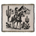 Western Cowgirl Women Fringe Cotton Blanket