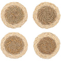 White Border Seagrass Coasters Set of 4