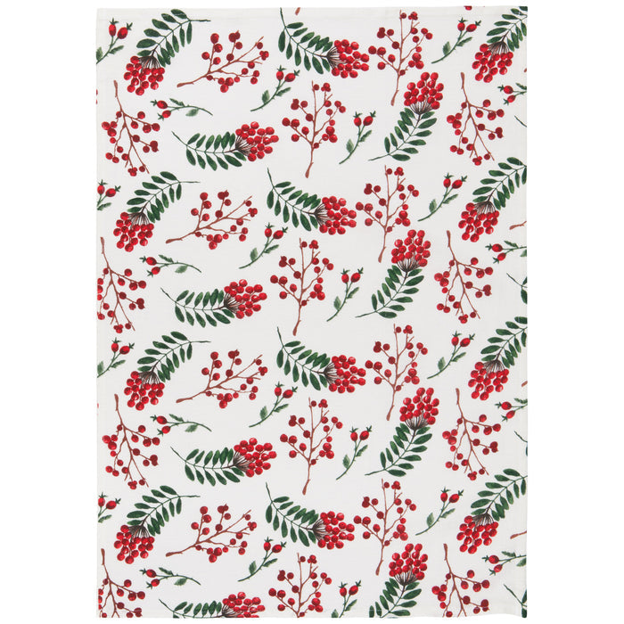 Winterberry Baker's Floursack Christmas Dishtowels Set of 3