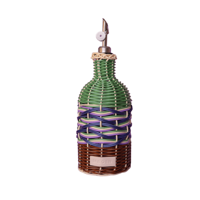 Woven Oil Pourer - Green & Brown