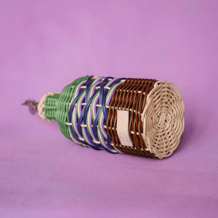Woven Oil Pourer - Green & Brown