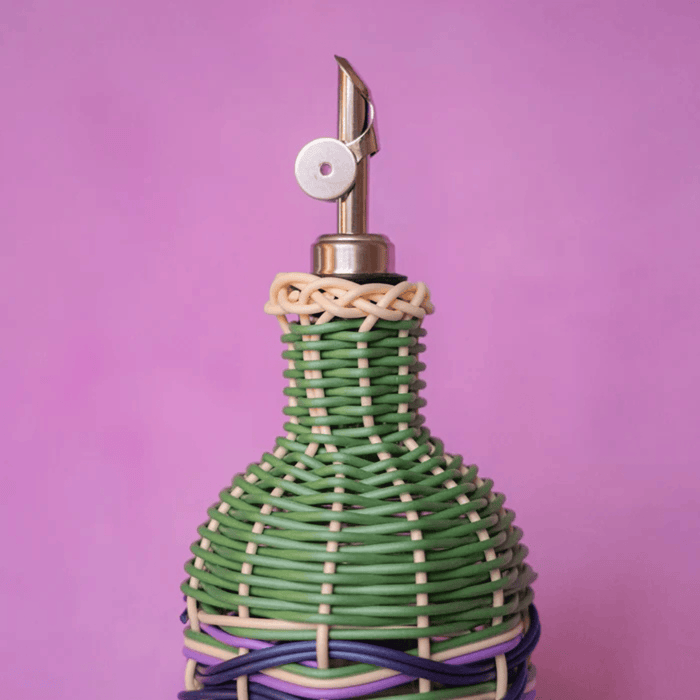 Woven Oil Pourer - Green & Brown